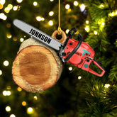 Podagree Personalized Name Arborist Ornament for Xmas 2023, Customized Chainsaw Ornament Aborist Christmas Wood, Plastic Ornament Tree Hanging Ornament Pine Decorations for Friends Family (AB10)